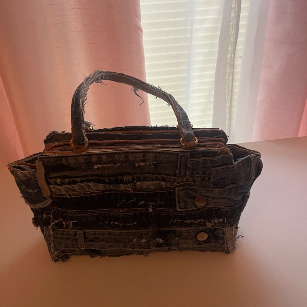 Custom denim made bag ! super cute